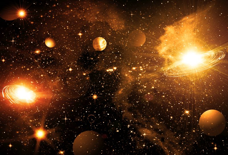 Układ planet na tle rozgwieżdżonego nieba. Jest on podstawą każdego horoskopu dziennego i rocznego.