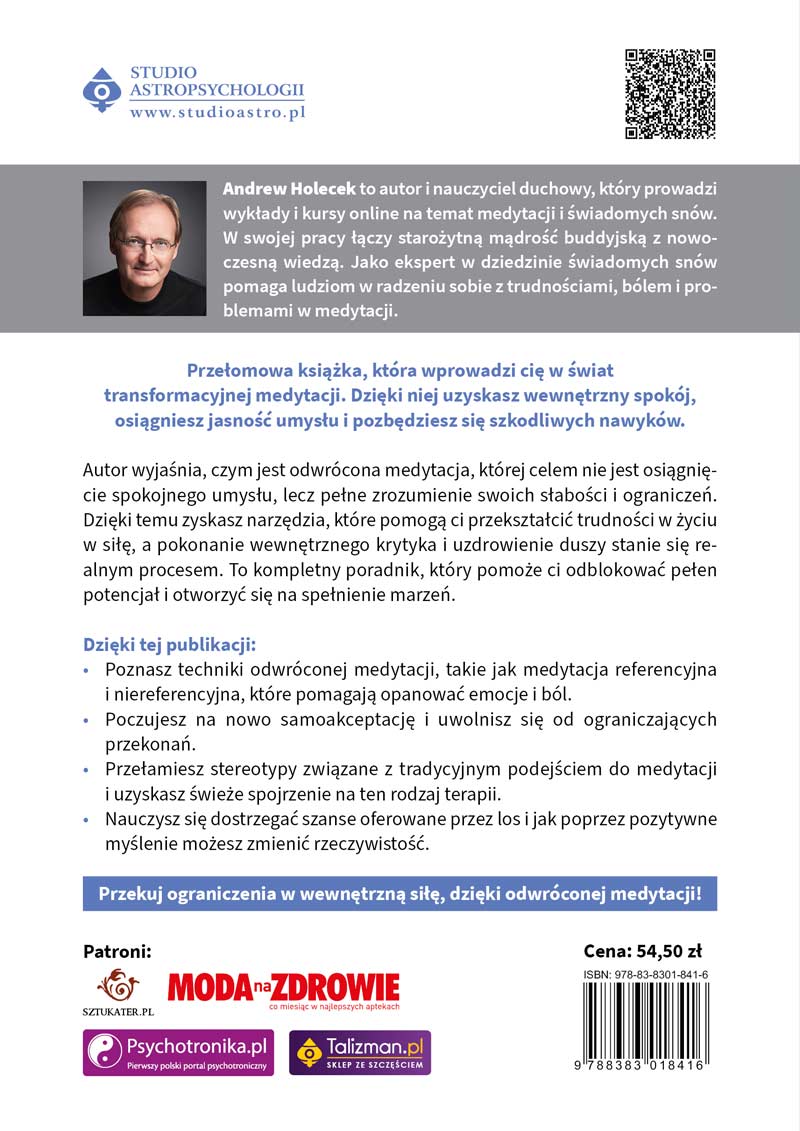 Czwarta strona okładki książki Odwrócona medytacja